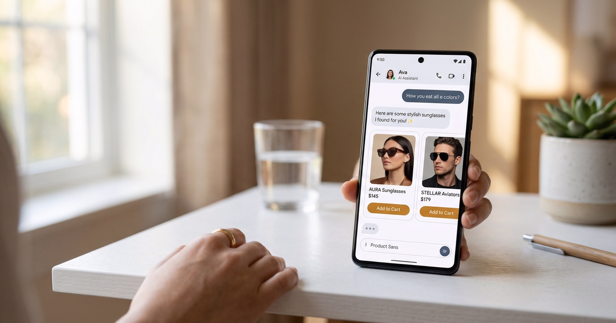 AI chat presenting product recommendations inside a sales conversation